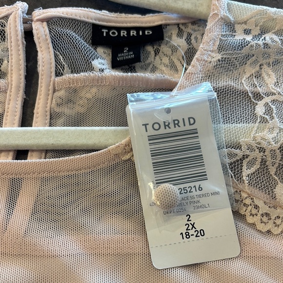 NWT Never Worn 2X Lace Tiered Pink Dress - Picture 3 of 3